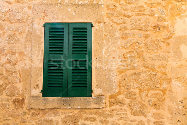 Alcudia Old Town wood shutters Mallorca Stock photo © lunamarina