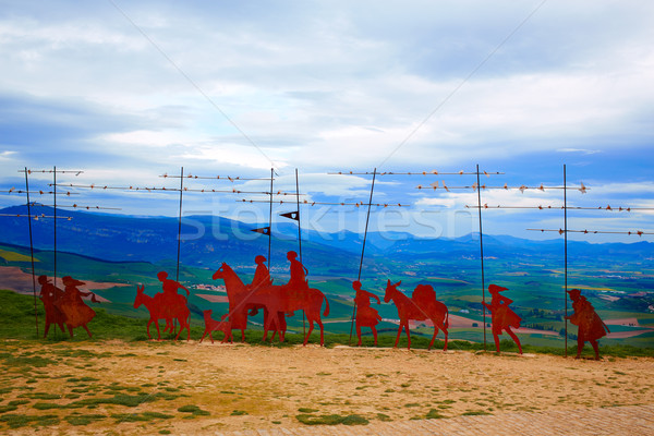 The way of Saint James Alto del Perdon Navarra Stock photo © lunamarina