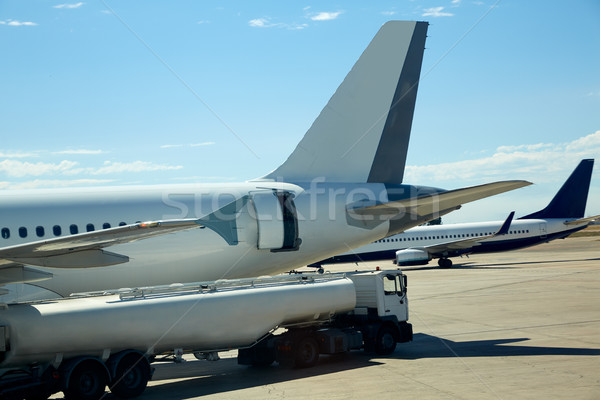 Generic aircraft aeroplane with gas bus Stock photo © lunamarina