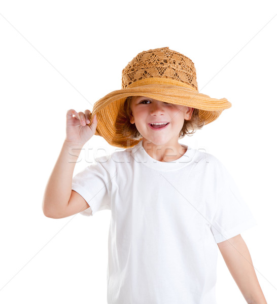 Heureux peu Kid fille été chapeau [[stock_photo]] © lunamarina