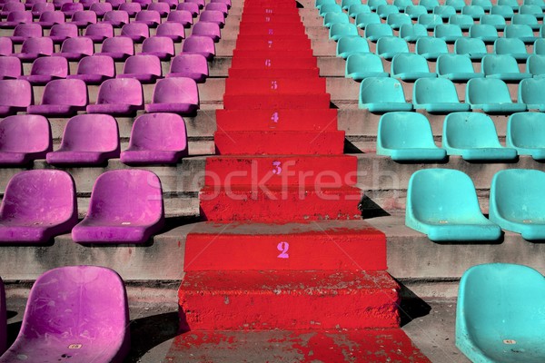 stadium colorful grandstand stands stairway Stock photo © lunamarina