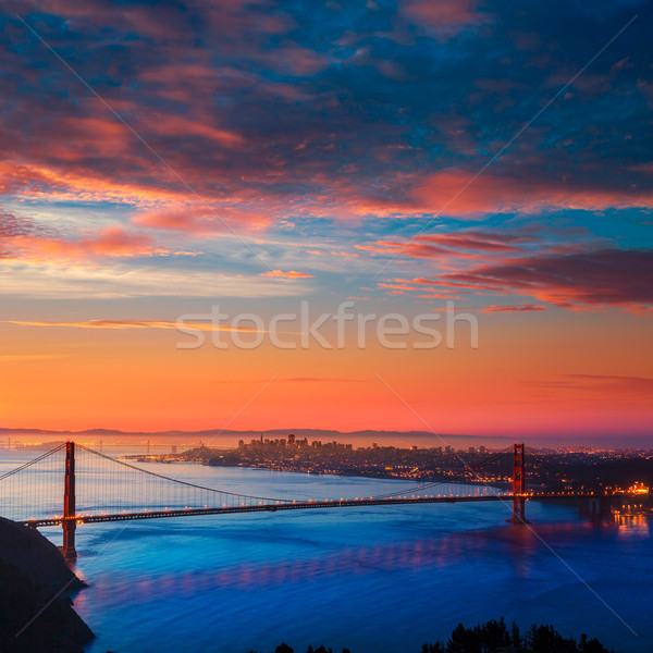 Golden Gate Bridge San Francisco sunrise California USA cielo Foto d'archivio © lunamarina