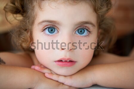 big blue eyes toddler girl looking at camera Stock photo © lunamarina