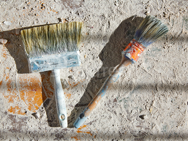 Paint brushes used on debris improvement Stock photo © lunamarina
