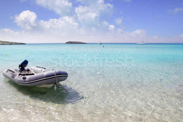 Illetes illetas formentera beach boats anchor Stock photo © lunamarina