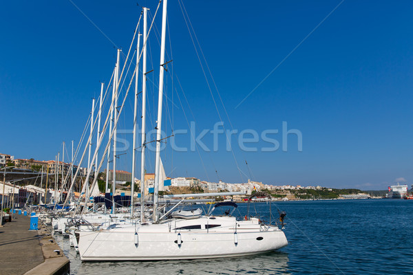 Mao Port of Mahon in Menorca at Balearic islands Stock photo © lunamarina