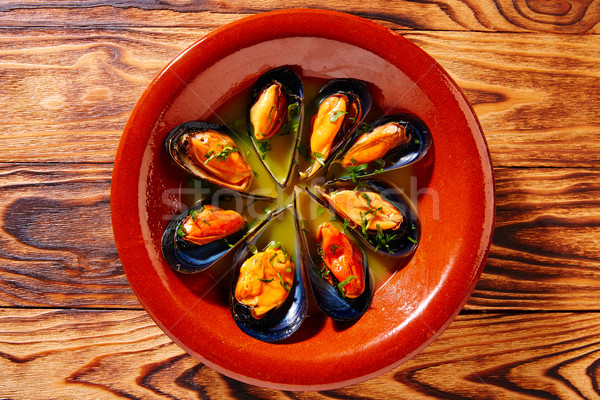 Tapas mejillones al vapor steamed mussels Spain Stock photo © lunamarina