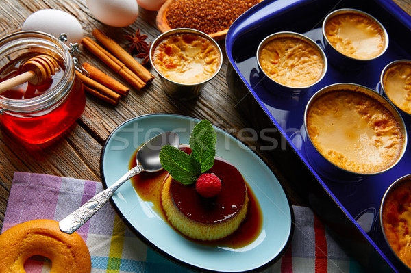 カスタード デザート オーブン 調理済みの 食品 ストックフォト © lunamarina