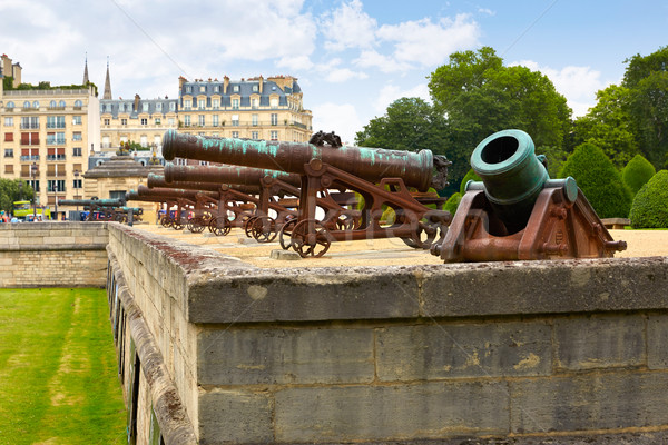 Les Invalides facade Cannons at Paris France Stock photo © lunamarina