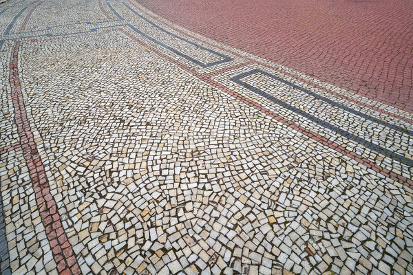 Mosaic soil in Dresden at Theaterplatz square Stock photo © lunamarina