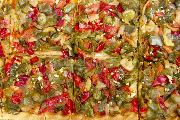 Mediterranean vegetables pizza tomato pepper Stock photo © lunamarina