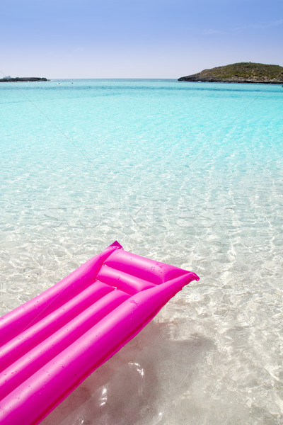 beach floating lounge pink tropical sea Formentera Stock photo © lunamarina