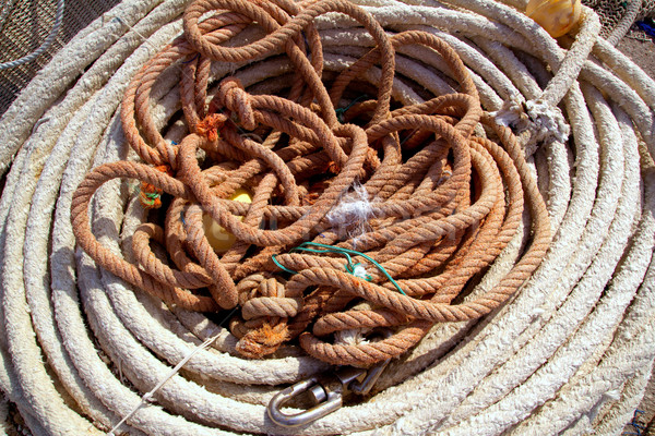 Aged ropes from fishing tackle stuff Stock photo © lunamarina