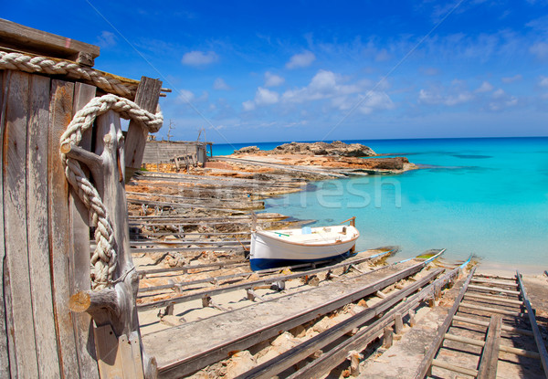 Es Calo de San Agusti port in Formentera island Stock photo © lunamarina