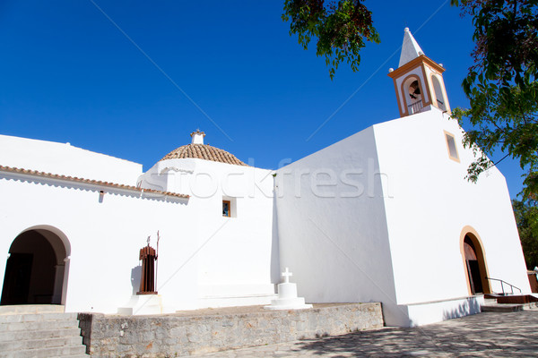 Ibiza white church in sant Joan de Labritja Stock photo © lunamarina