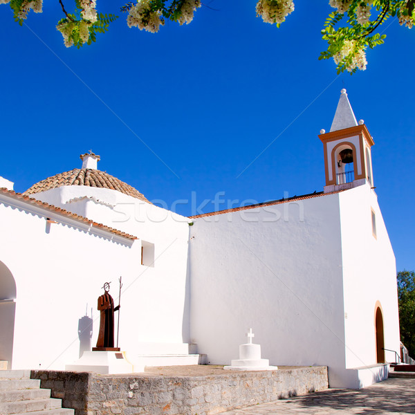 Ibiza white church in sant Joan de Labritja Stock photo © lunamarina