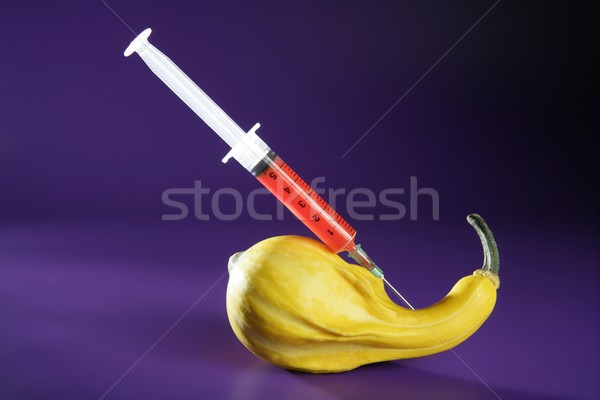 pumpkin manipulation with syringe Stock photo © lunamarina