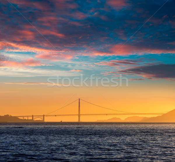 Golden Gate Bridge coucher du soleil San Francisco Californie USA ciel [[stock_photo]] © lunamarina
