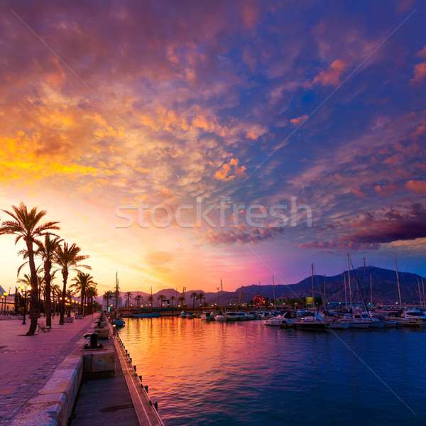 Cartagena Murcia port marina sunset in spain Stock photo © lunamarina