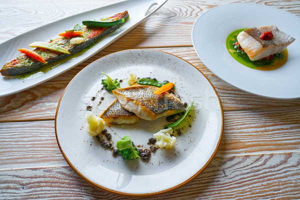 Fish food recipes Turbot Seabass and Hake Stock photo © lunamarina