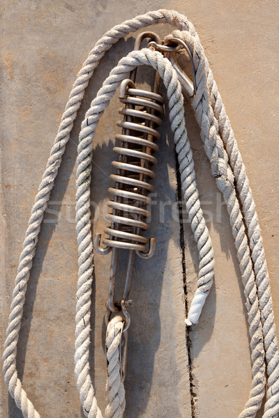 mooring spring detail with marine ropes Stock photo © lunamarina