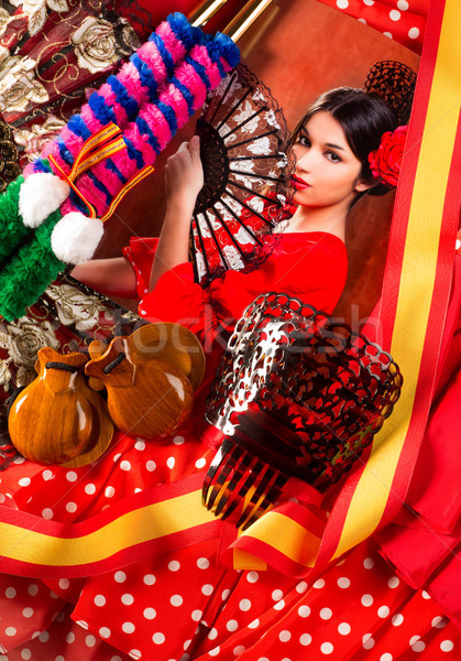 Flamenco vrouw stierenvechter typisch Spanje communie Stockfoto © lunamarina