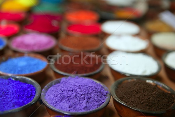 colorful powder pigments in rows Stock photo © lunamarina