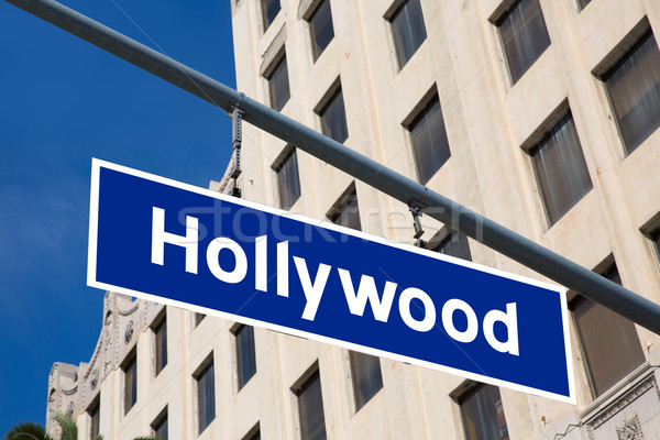 Hollywood  sign illustration over LA boulevard Stock photo © lunamarina