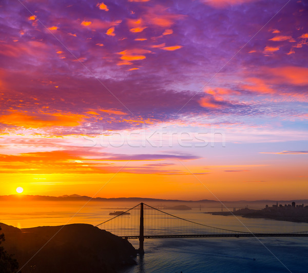 Golden Gate Bridge San Francisco sunrise California USA cielo Foto d'archivio © lunamarina