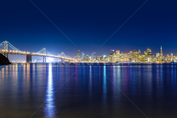 San Francisco coucher du soleil Skyline Californie eau réflexion [[stock_photo]] © lunamarina