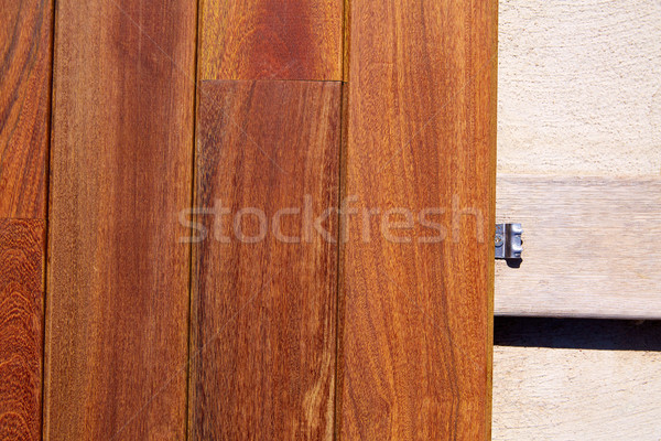 Stock photo: Ipe decking deck wood installation clips fasteners