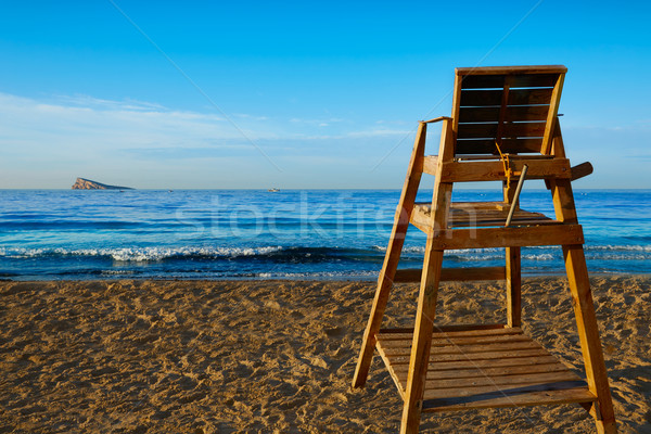 Benidorm Poniente beach watchtower seat Alicante Stock photo © lunamarina