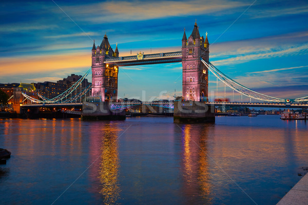 [[stock_photo]]: Londres · Tower · Bridge · coucher · du · soleil · thames · rivière · Angleterre