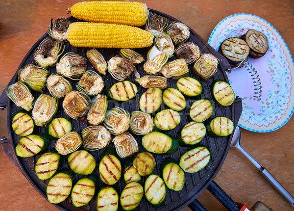 artichoke zucchini corn cob grill vegetables Stock photo © lunamarina