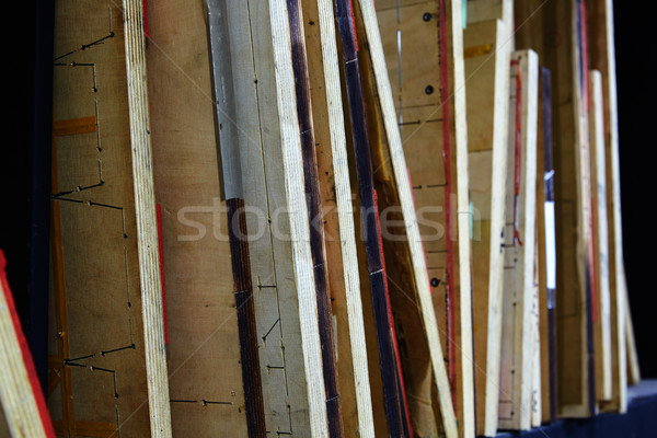 Dye punching paper machine template in wood Stock photo © lunamarina