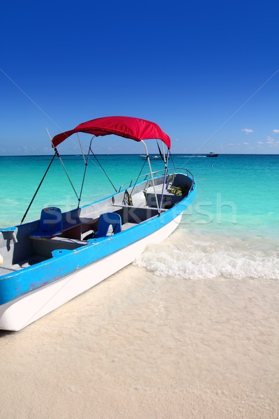 Foto stock: Barco · playa · tropical · Caribe · turquesa · mar · agua