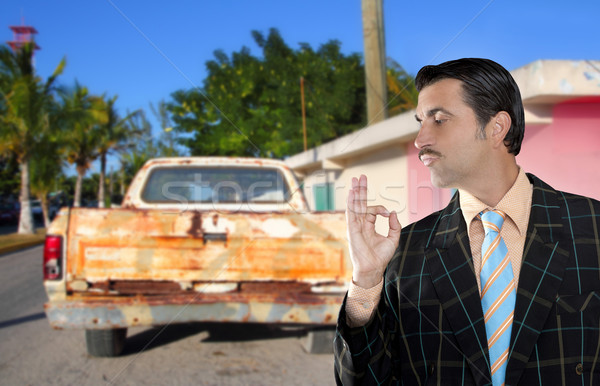 car used salesperson selling old car as brand new Stock photo © lunamarina