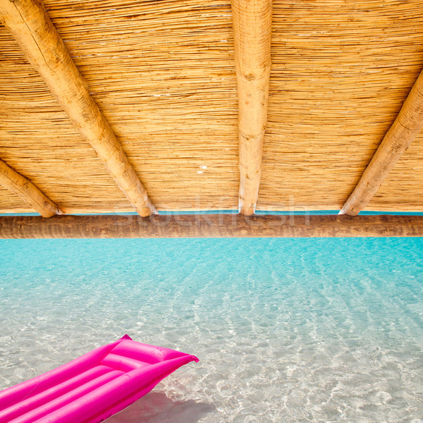 Cane sunroof with tropical perfect beach Stock photo © lunamarina