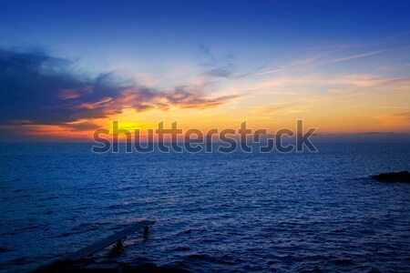 Balearic Formentera island sunset in Mediterranean Stock photo © lunamarina
