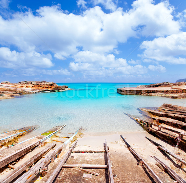Es Calo de San Agusti port in Formentera island Stock photo © lunamarina