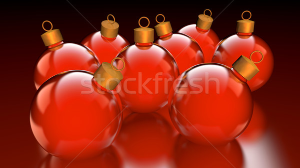 Chirstmas baubles in glossy red and golden Stock photo © lunamarina