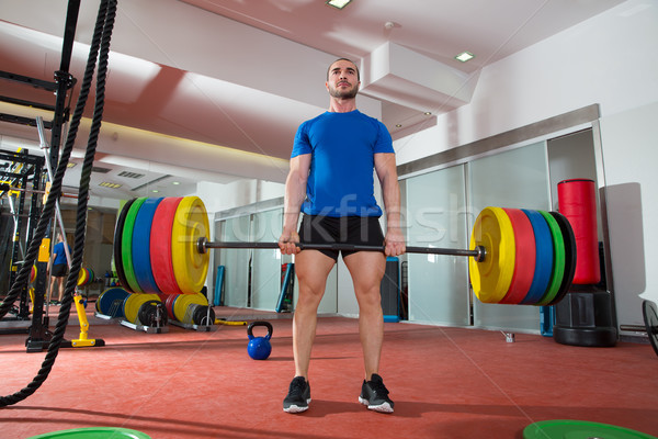 Crossfit fitness sală de gimnastică greutate de ridicare bar Imagine de stoc © lunamarina