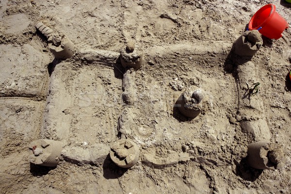 ビーチ 夏 砂の城 高い 表示 砂 ストックフォト © lunamarina