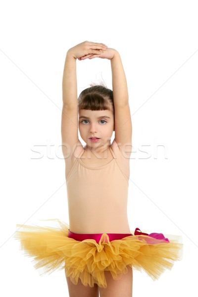 Ballerine petite fille portrait posant studio blanche [[stock_photo]] © lunamarina