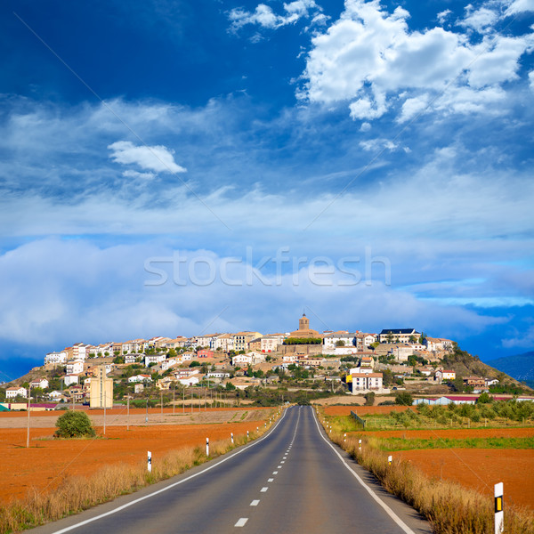 Spanien Dorf Himmel Straße Licht grünen Stock foto © lunamarina