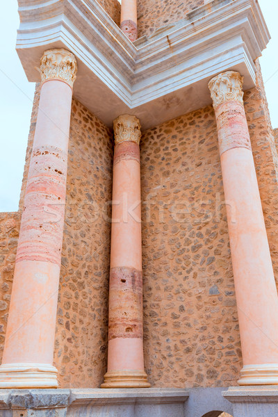 Sütunlar Roma amfitiyatro İspanya eski Bina Stok fotoğraf © lunamarina