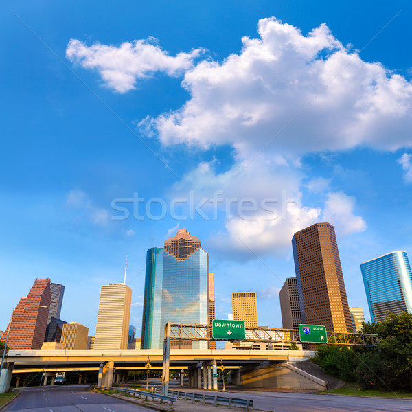 Stok fotoğraf: Ufuk · çizgisi · şehir · merkezinde · batı · Teksas · gökyüzü · şehir