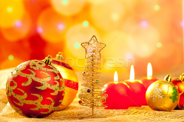 Foto d'archivio: Natale · albero · candele · Blur · luci