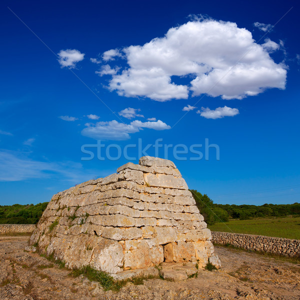 Menorca Ciutadella Naveta des Tudons megalithic tomb Stock photo © lunamarina