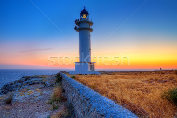 Formentera sunset in Barbaria cape lighthouse Stock photo © lunamarina